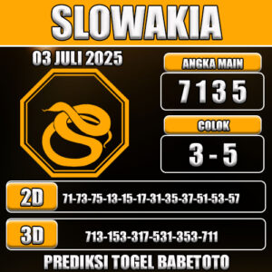 PREDIKSI TOGEL SLOWAKIA 03 JULI 2025