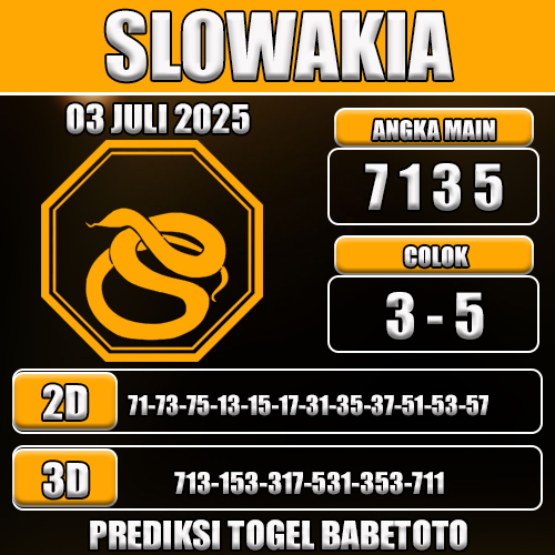 PREDIKSI TOGEL SLOWAKIA 03 JULI 2025