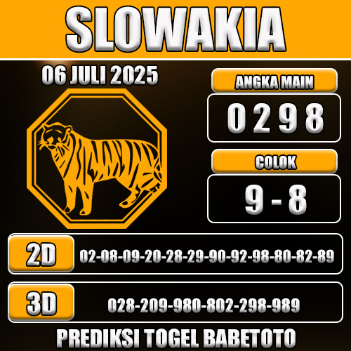 PREDIKSI TOGEL SLOWAKIA 06 JULI 2025