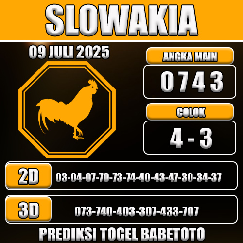 PREDIKSI TOGEL SLOWAKIA 09 JULI 2025