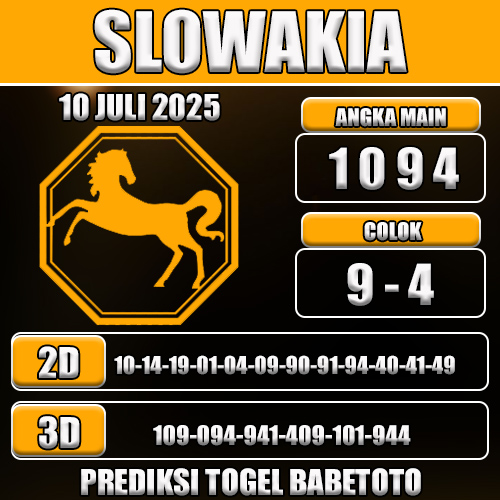 PREDIKSI TOGEL SLOWAKIA 10 JULI 2025