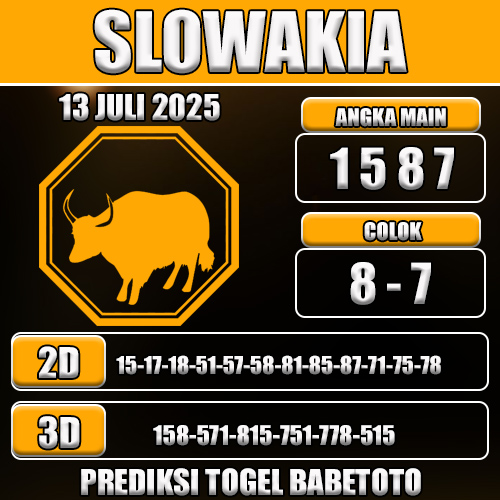 PREDIKSI TOGEL SLOWAKIA 13 JULI 2025
