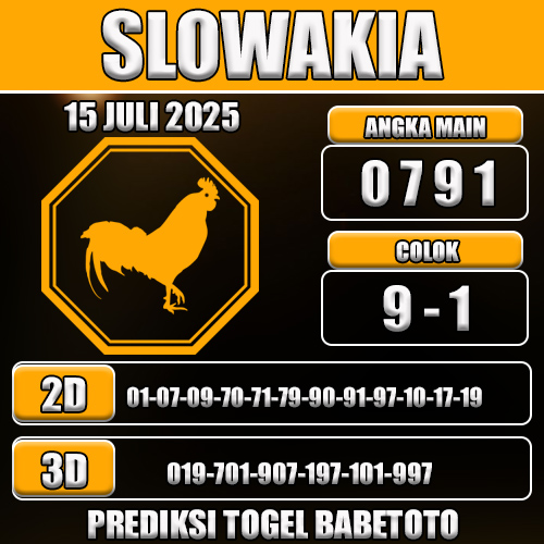PREDIKSI TOGEL SLOWAKIA 15 JULI 2025
