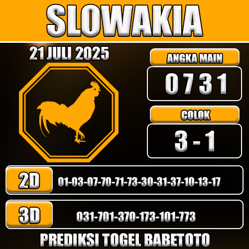 PREDIKSI TOGEL SLOWAKIA 21 JULI 2025