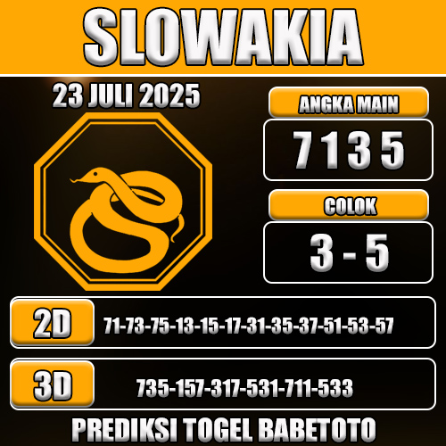 PREDIKSI TOGEL SLOWAKIA 23 JULI 2025