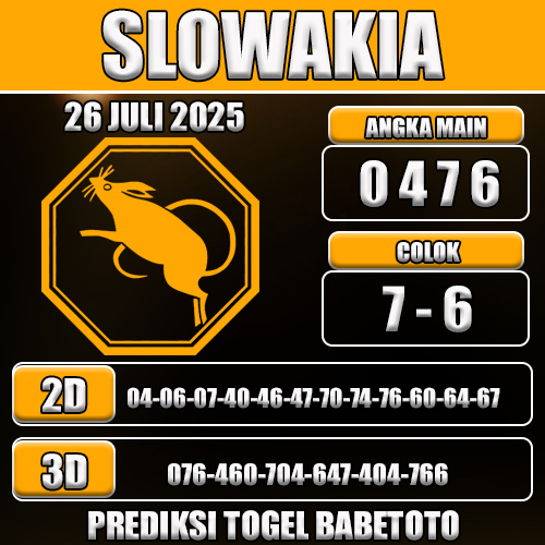 PREDIKSI TOGEL SLOWAKIA 26 JULI 2025