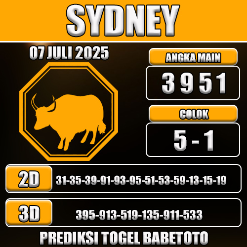 PREDIKSI TOGEL SYDNEY 07 JULI 2025