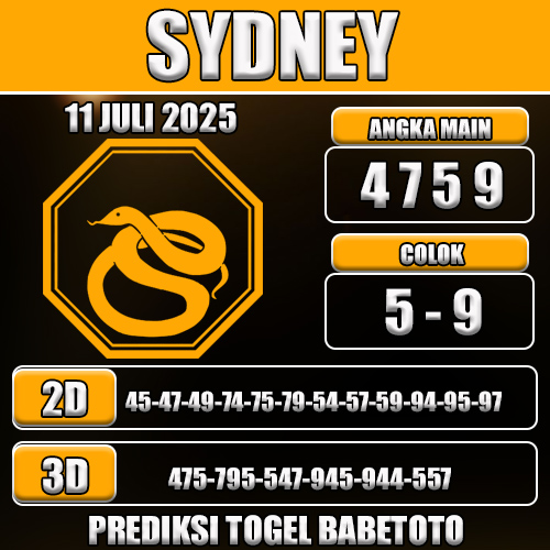 PREDIKSI TOGEL SYDNEY 11 JULI 2025