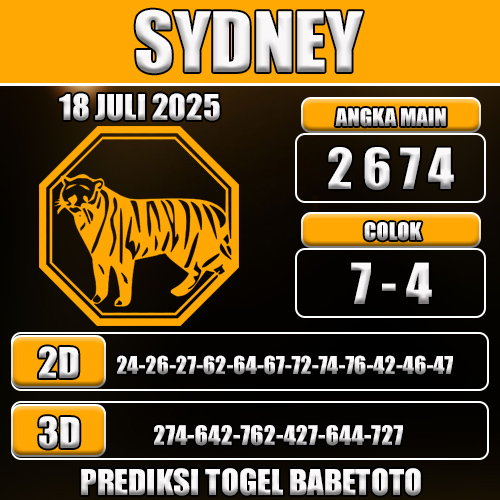 PREDIKSI TOGEL SYDNEY 18 JULI 2025