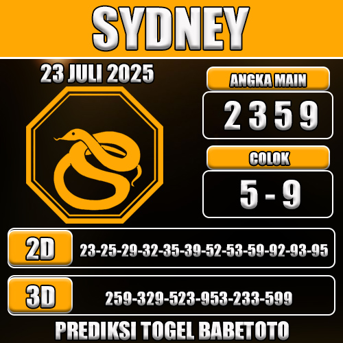 PREDIKSI TOGEL SYDNEY 23 JULI 2025