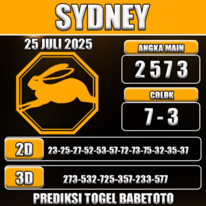 PREDIKSI TOGEL SYDNEY 25 JULI 2025