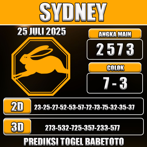 PREDIKSI TOGEL SYDNEY 25 JULI 2025