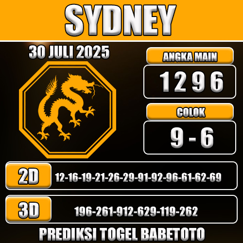PREDIKSI TOGEL SYDNEY 30 JULI 2025