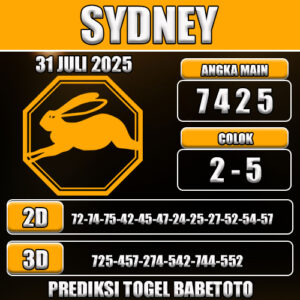 PREDIKSI TOGEL SYDNEY 31 JULI 2025