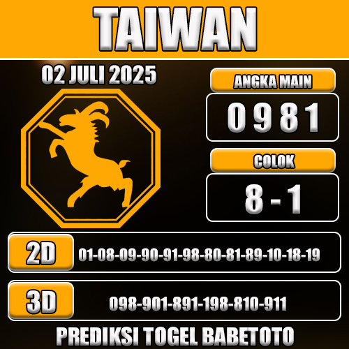 PREDIKSI TOGEL TAIWAN 02 JULI 2025