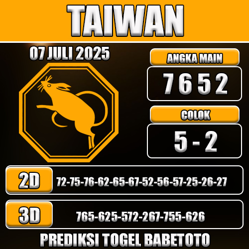 PREDIKSI TOGEL TAIWAN 07 JULI 2025