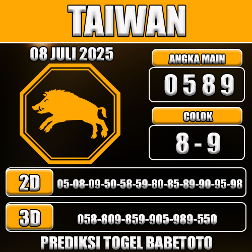 PREDIKSI TOGEL TAIWAN 08 JULI 2025