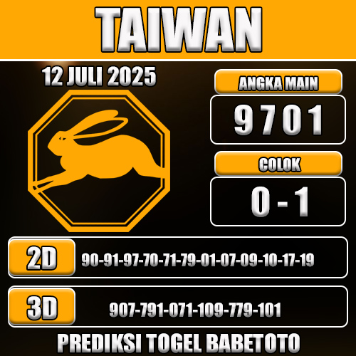 PREDIKSI TOGEL TAIWAN 12 JULI 2025