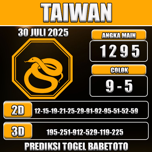 PREDIKSI TOGEL TAIWAN 30 JULI 2025