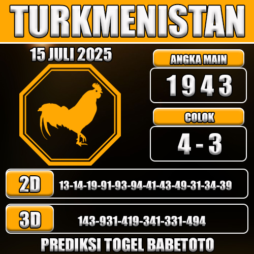 PREDIKSI TOGEL TURKMENISTAN 15 JULI 2025