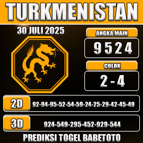 PREDIKSI TOGEL TURKMENISTAN 30 JULI 2025