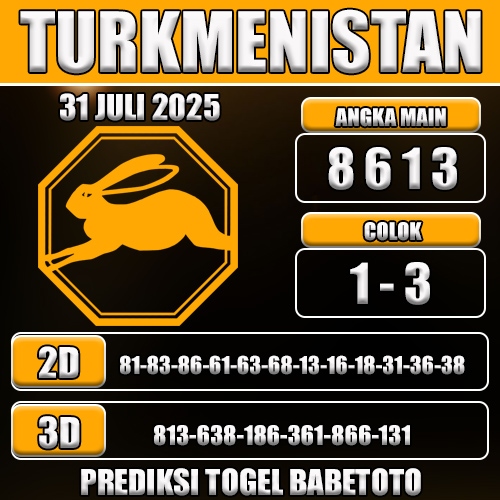 PREDIKSI TOGEL TURKMENISTAN 31 JULI 2025