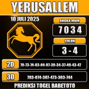 PREDIKSI TOGEL YERUSALLEM 10 JULI 2025