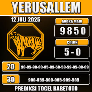 PREDIKSI TOGEL YERUSALLEM 12 JULI 2025