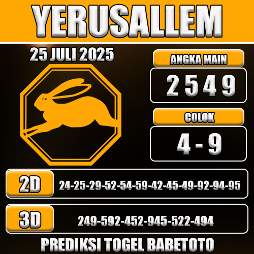 PREDIKSI TOGEL YERUSALLEM 25 JULI 2025