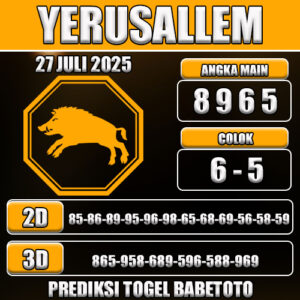 PREDIKSI TOGEL YERUSALLEM 27 JULI 2025