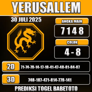 PREDIKSI TOGEL YERUSALLEM 30 JULI 2025