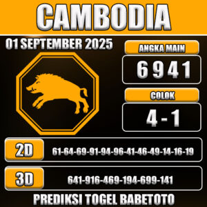 PREDIKSI TOGEL CAMBODIA 01 SEPTEMBER 2025