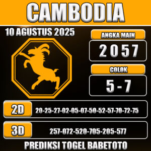 PREDIKSI TOGEL CAMBODIA 10 AGUSTUS 2025