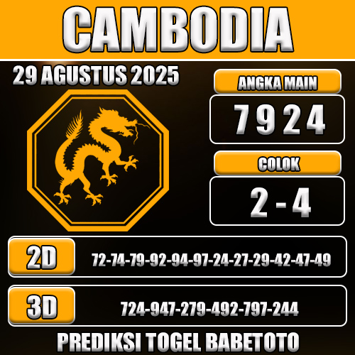 PREDIKSI TOGEL CAMBODIA 29 AGUSTUS 2025