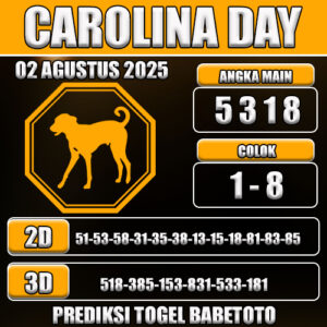 PREDIKSI TOGEL CAROLINA DAY 02 AGUSTUS 2025