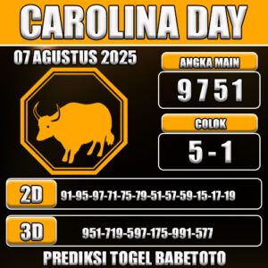 PREDIKSI TOGEL CAROLINA DAY 07 AGUSTUS 2025