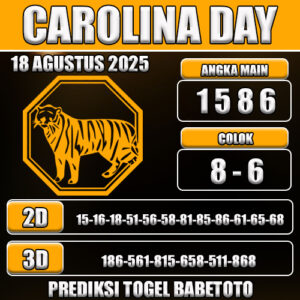 PREDIKSI TOGEL CAROLINA DAY 18 AGUSTUS 2025