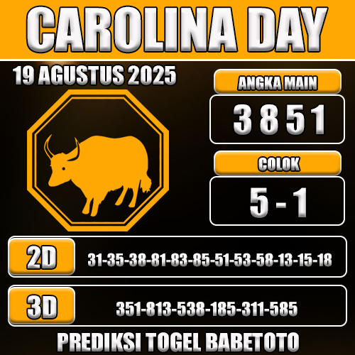 PREDIKSI TOGEL CAROLINA DAY 19 AGUSTUS 2025