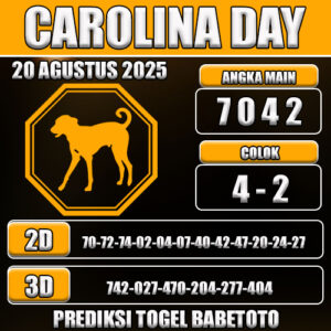 PREDIKSI TOGEL CAROLINA DAY 20 AGUSTUS 2025