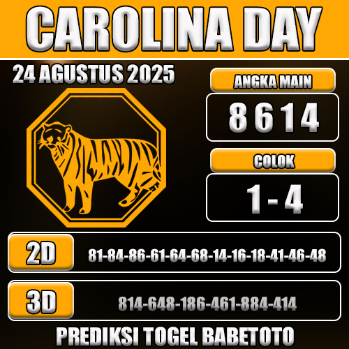 PREDIKSI TOGEL CAROLINA DAY 24 AGUSTUS 2025