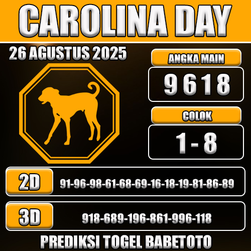 PREDIKSI TOGEL CAROLINA DAY 26 AGUSTUS 2025