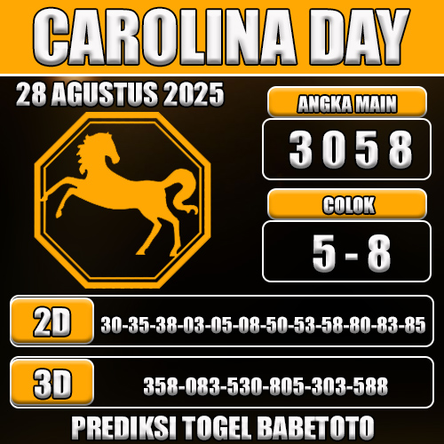 PREDIKSI TOGEL CAROLINA DAY 28 AGUSTUS 2025