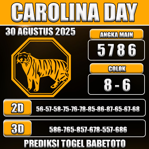 PREDIKSI TOGEL CAROLINA DAY 30 AGUSTUS 2025