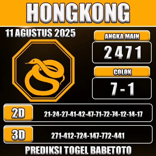 PREDIKSI TOGEL HONGKONG 11 AGUSTUS 2025