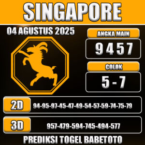PREDIKSI TOGEL SINGAPORE 04 AGUSTUS 2025