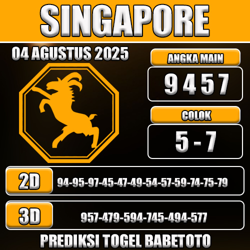 PREDIKSI TOGEL SINGAPORE 04 AGUSTUS 2025