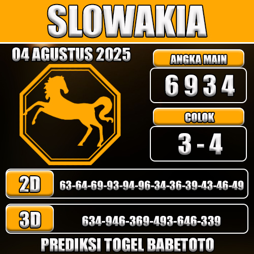 PREDIKSI TOGEL SLOWAKIA 04 AGUSTUS 2025