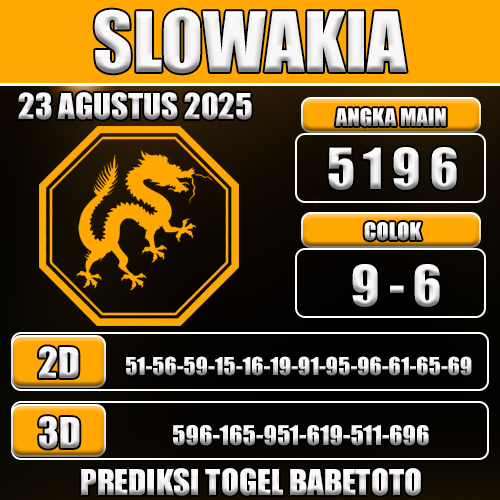 PREDIKSI TOGEL SLOWAKIA 23 AGUSTUS 2025