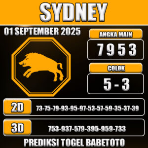 PREDIKSI TOGEL SYDNEY 01 SEPTEMBER 2025