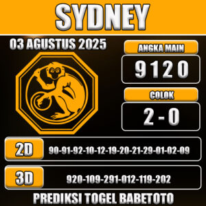 PREDIKSI TOGEL SYDNEY 03 AGUSTUS 2025